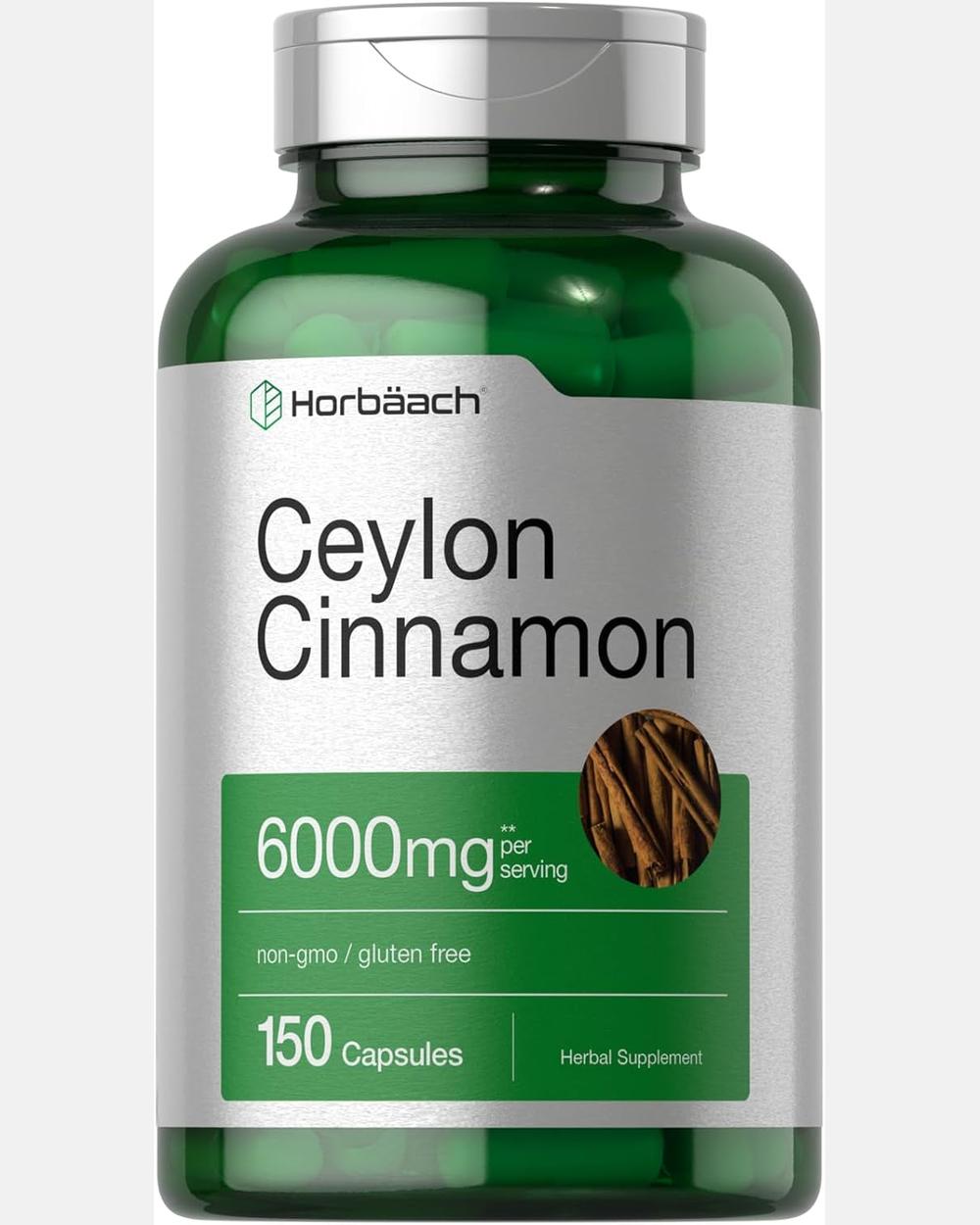 Ceylon Cinnamon Capsules 6000mg | 150 cápsulas - Horbaach