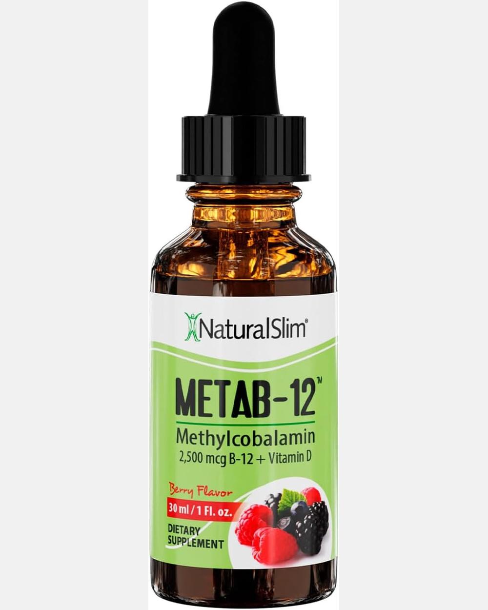 Liquid B12 Methylcobalamin+D Berry 1oz Metab-12