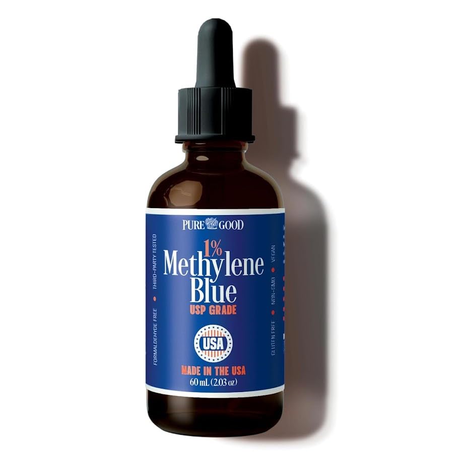 Pharmaceutical-Grade Methylene Blue 1% – 60mL | USP-Grade, Third-Party Tested, Alcohol-Free | Amber Dropper Bottle|B0D7DZ4D39