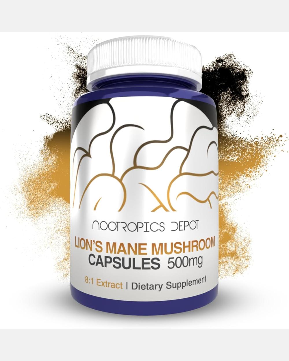 Lions Mane 500mg 180 Cápsulas 8:1 Extracto | Nootropics Depot