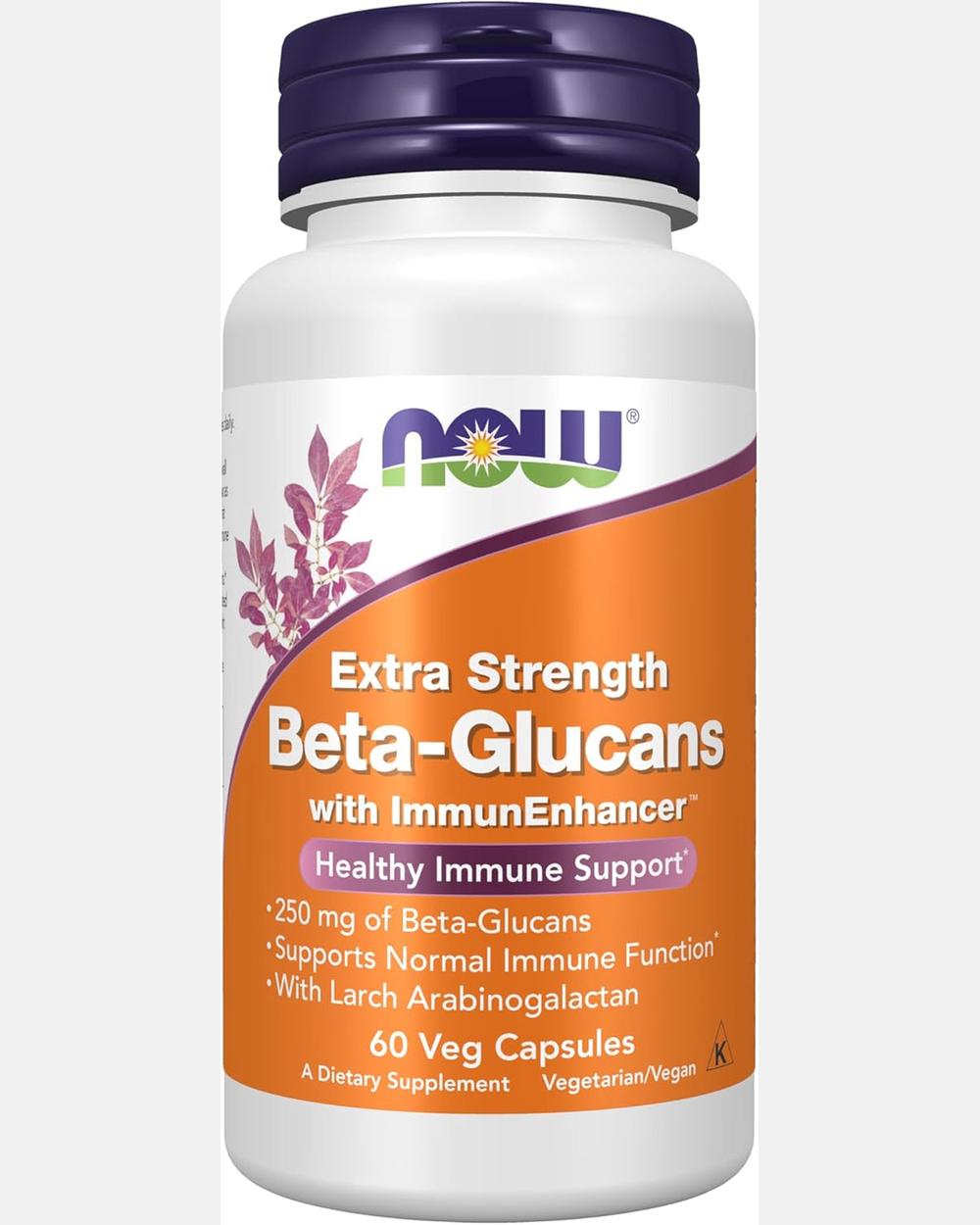 Beta-Glucans Extra Strength 60 cápsulas – Inmunidad avanzada - NOW Foods