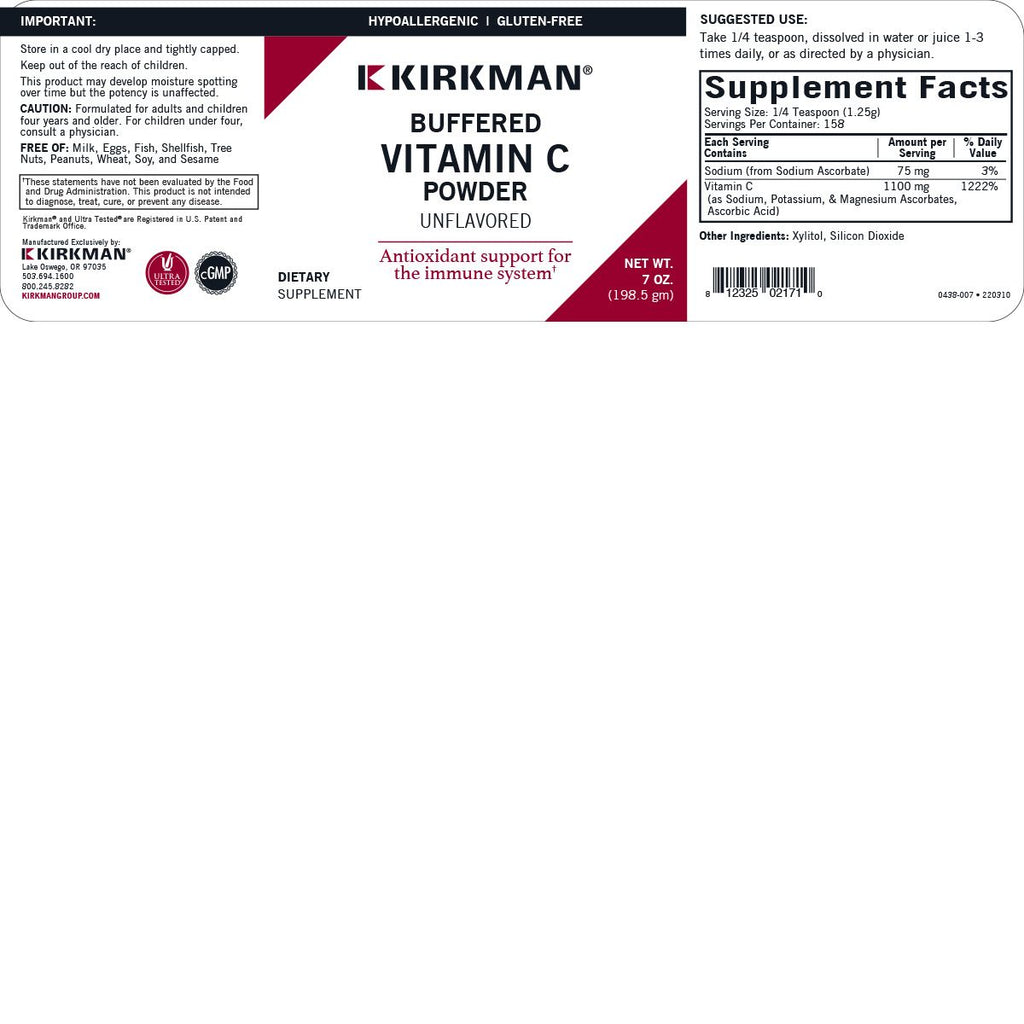 Polvo de vitamina C - Kirkman