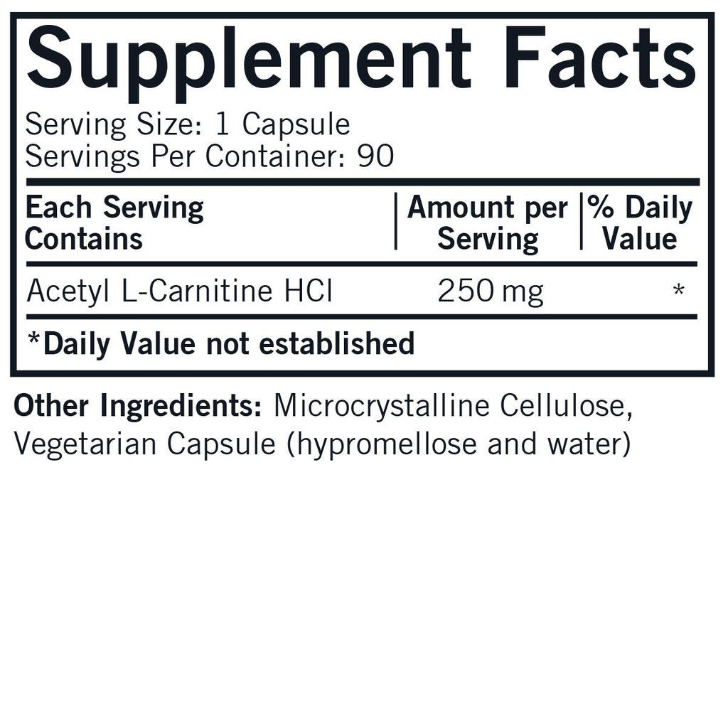 Acetil-L-carnitina 250 mg Hipoalergénico - Kirkman