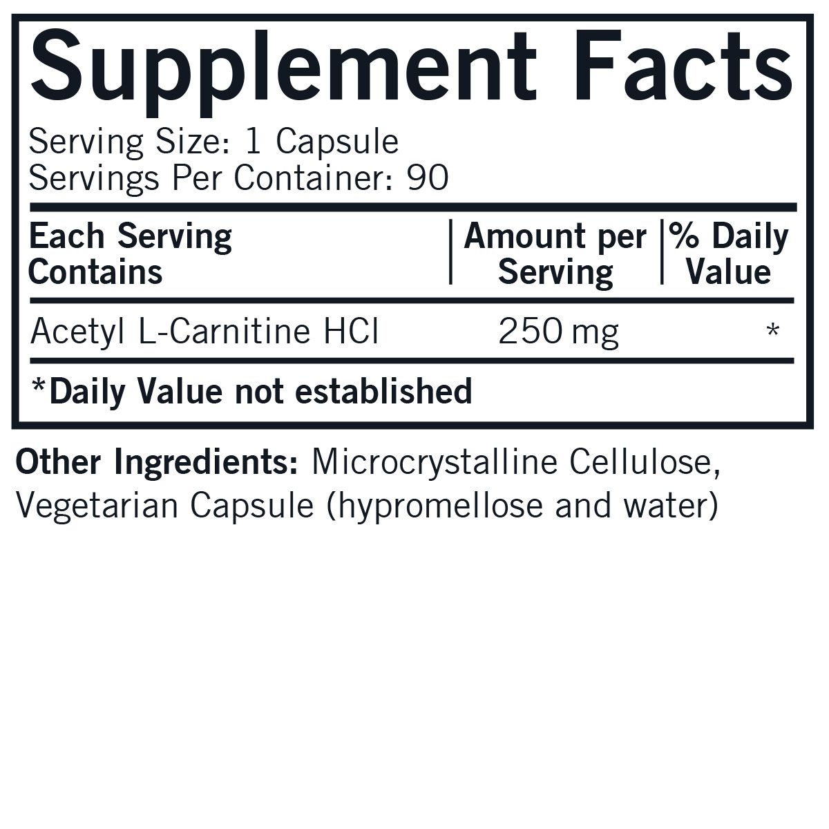 Acetil-L-carnitina 250 mg Hipoalergénico - Kirkman