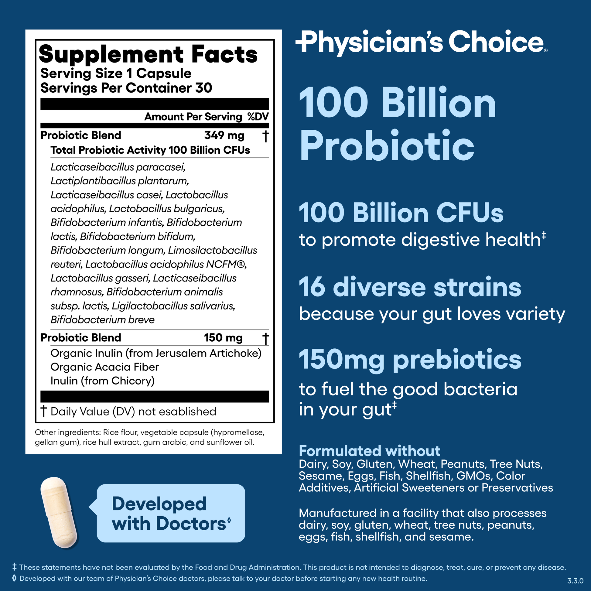 Probiótico 100 Mil Millones - Physician's Choice