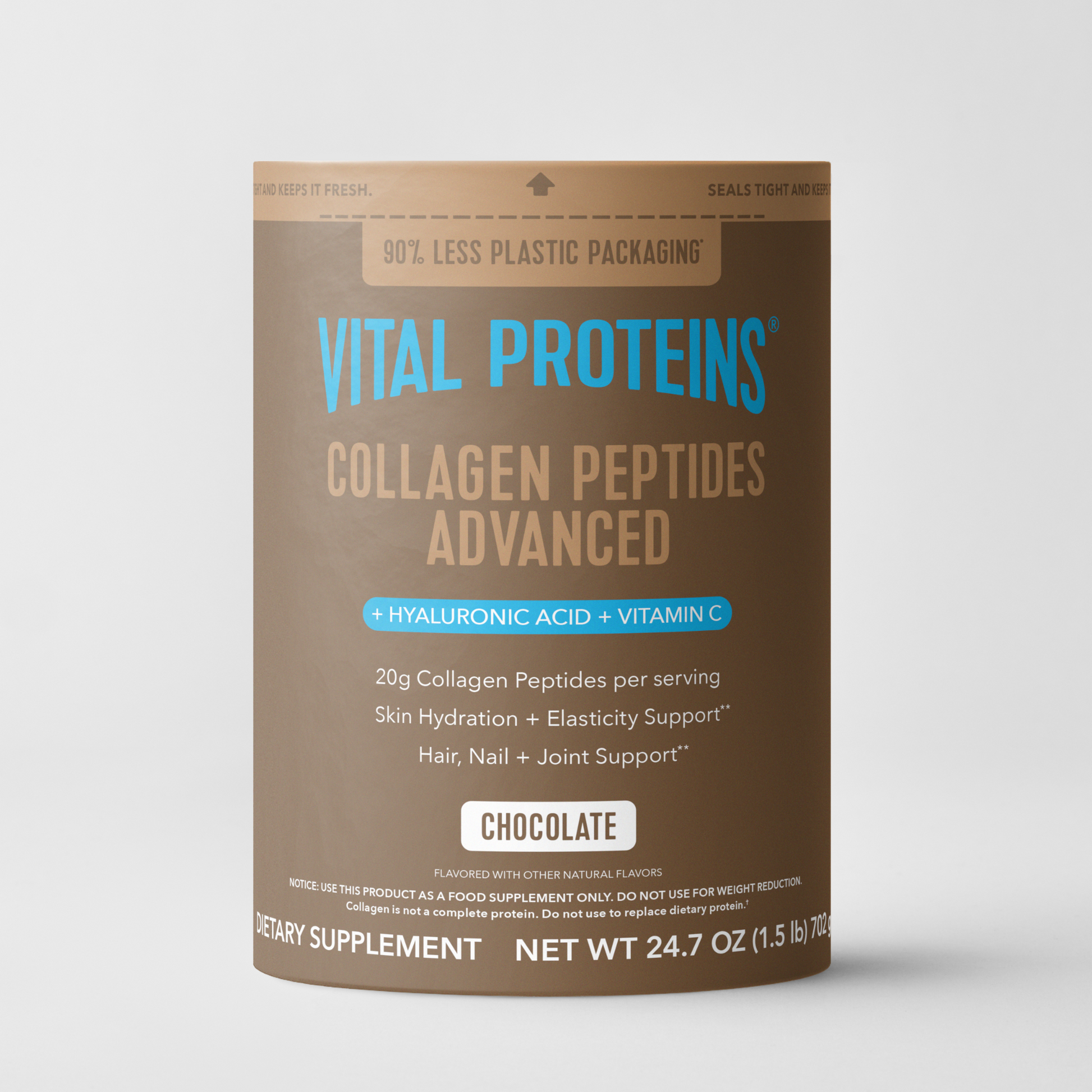 Péptidos de Colágeno Chocolate Avanzados - con Ácido Hialurónico y Vitamina C - Vital Proteins