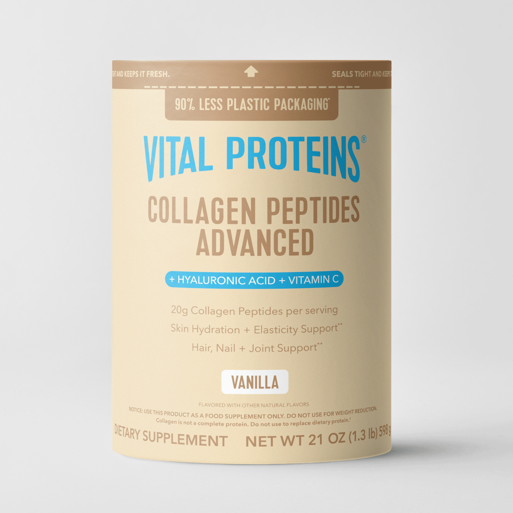 Péptidos de Colágeno Vainilla Avanzados - con Ácido Hialurónico y Vitamina C - Vital Proteins