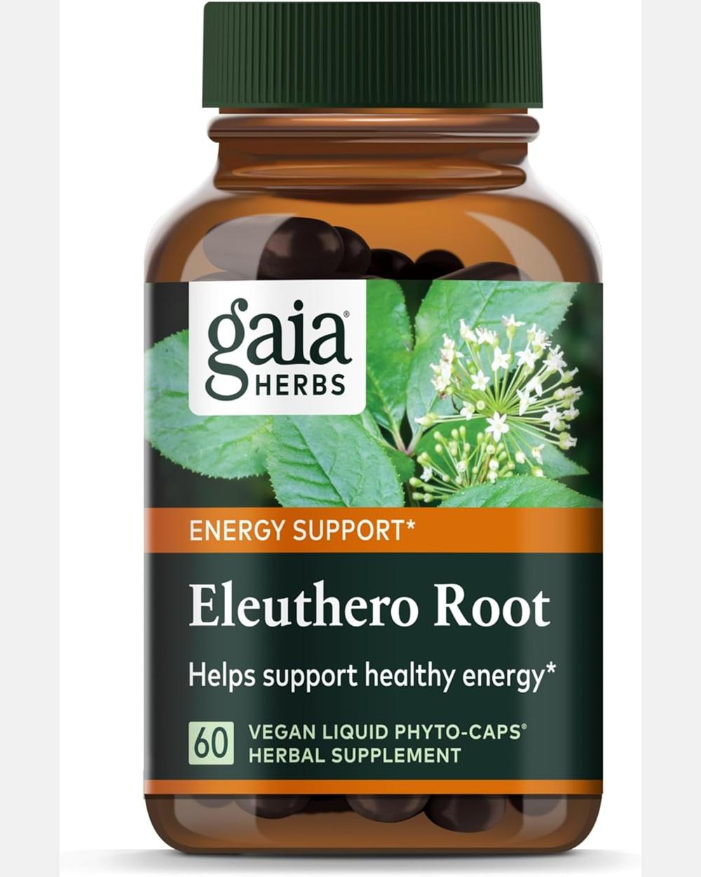 Eleuthero Root – Energía, Resistencia y Apoyo Mental | Suplemento Adaptógeno de Eleuthero (Ginseng Siberiano) – 60 Cápsulas Veganas Líquidas (30 días) | Gaia Herbs