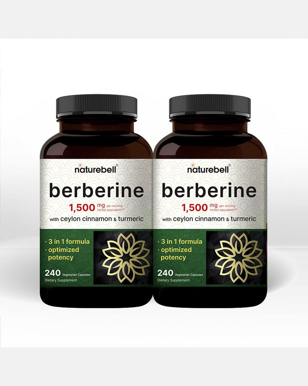 Berberina 1500 mg - Pack x2 (480 Cápsulas Vegetales) - NatureBell