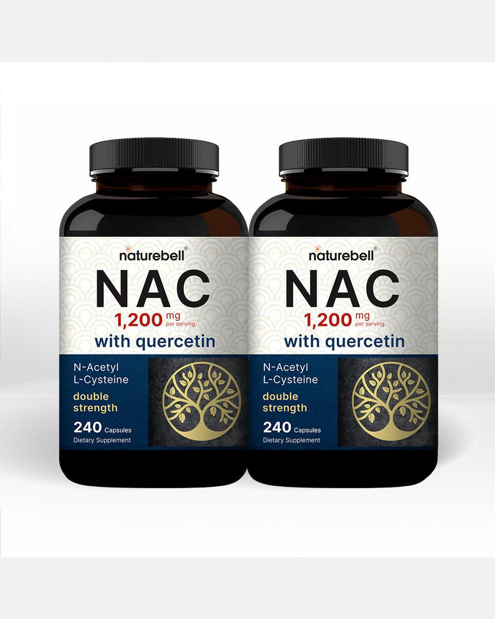 NAC con Quercetina 1200 mg por porción - Pack x2 (480 Cápsulas) - NatureBell