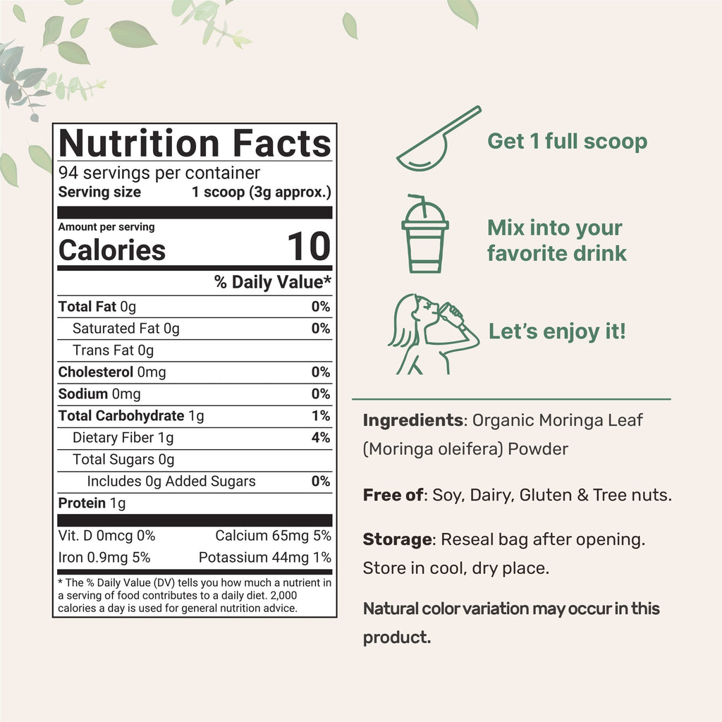 Polvo de Hoja de Moringa Orgánica - Micro Ingredients
