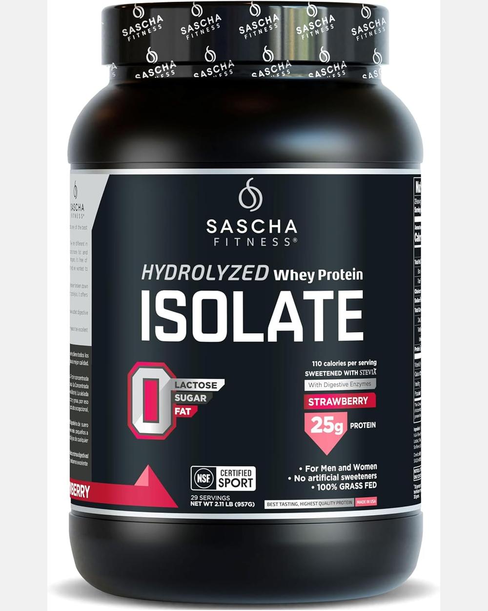Whey Protein Isolate Hidrolizada | Frutilla | 2 Lb - Sascha Fitness