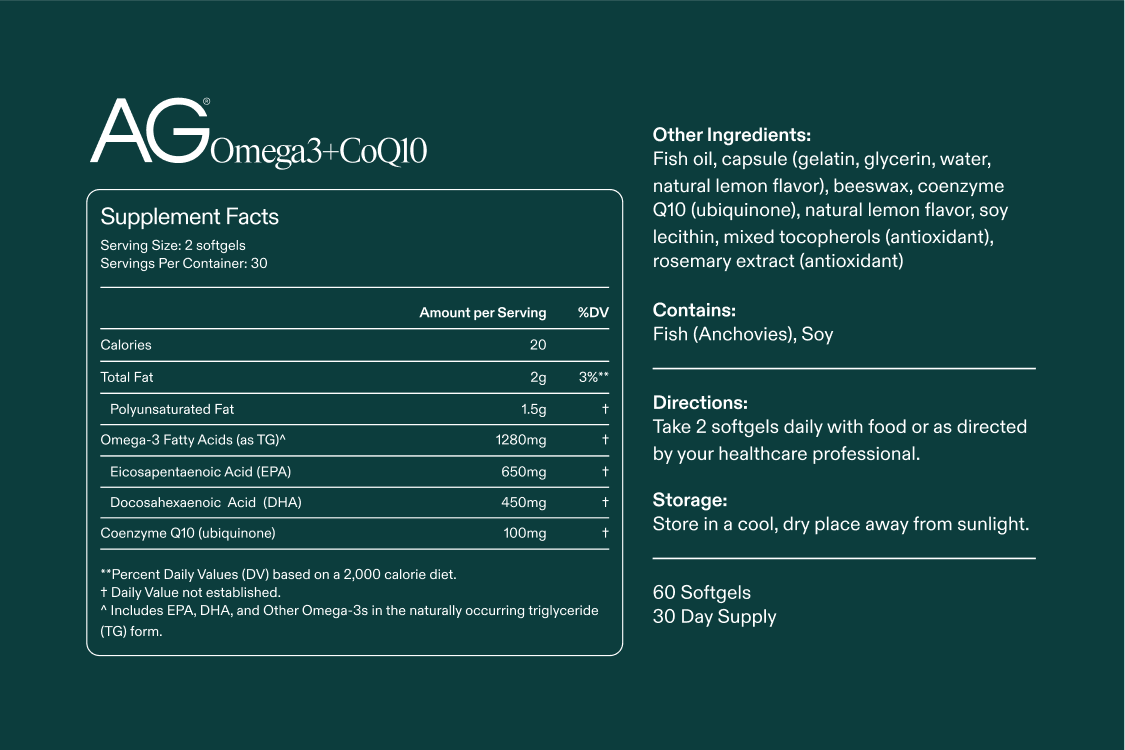 AG Omega3 + CoQ10 - AG1