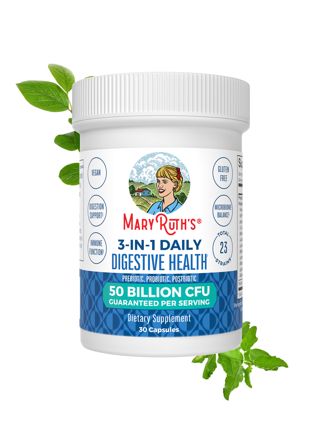 Cápsulas 3 en 1 de Salud Digestiva Diaria - MaryRuth Organics