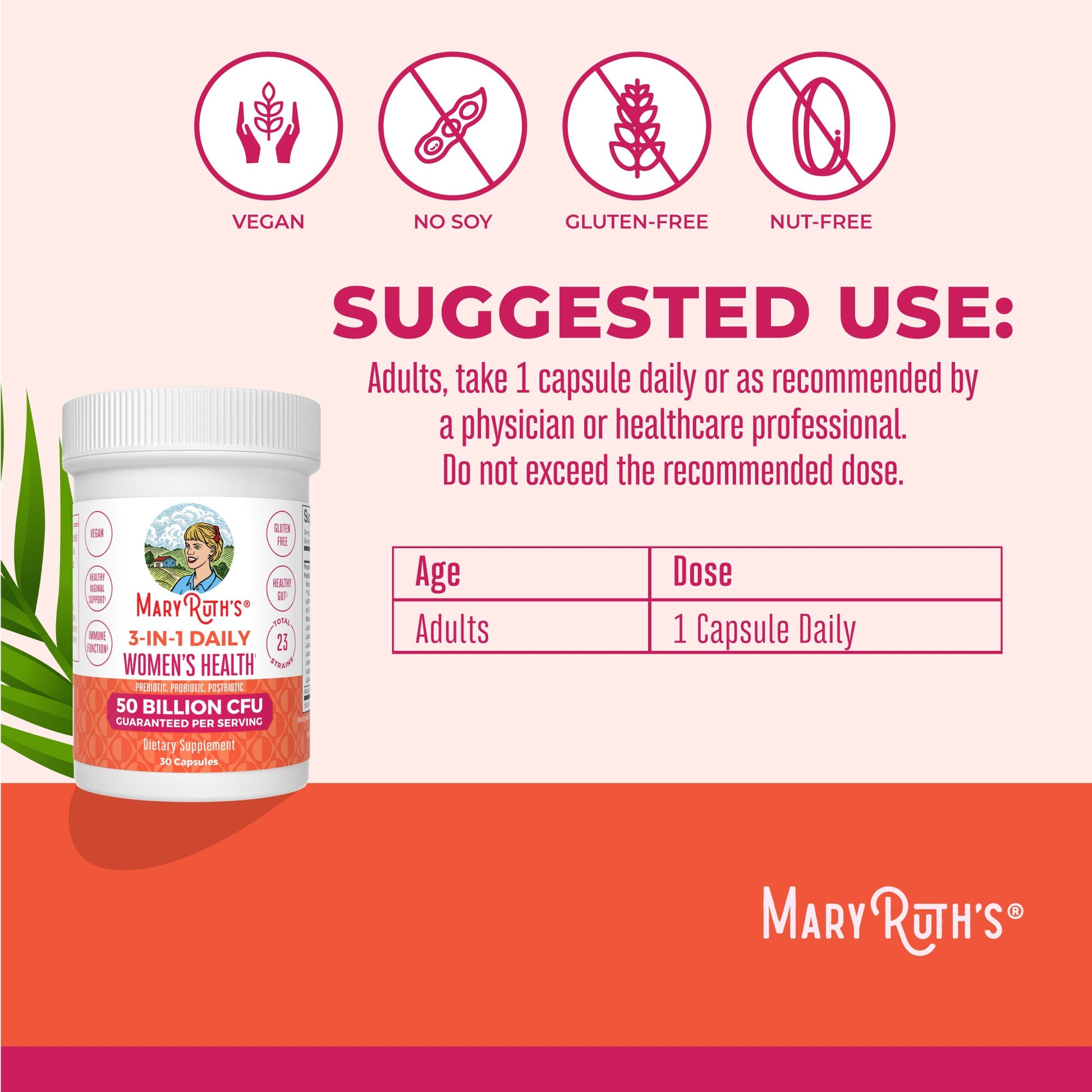 Cápsulas 3 en 1 de Salud Diaria para Mujer - MaryRuth Organics