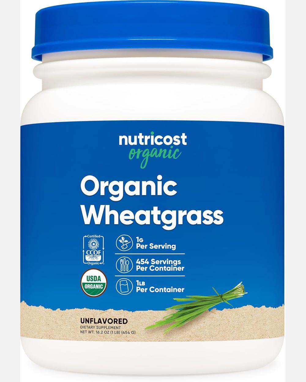 Wheatgrass Orgánico en Polvo | 1 Libra - Nutricost
