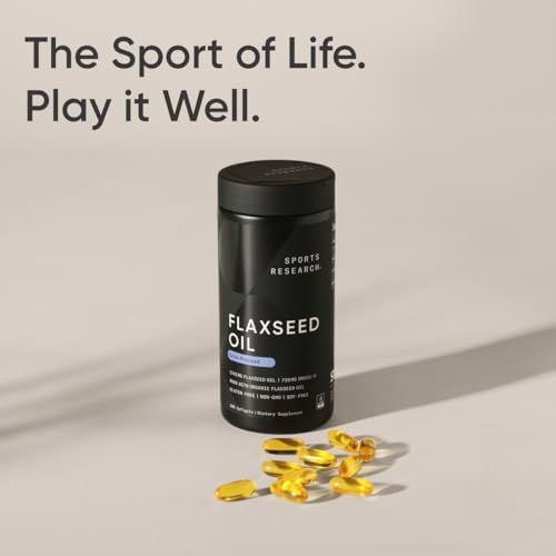 Sports Research® Organic Flaxseed Oil 1242mg, 200 Softgels|B0D4J5MS3Q