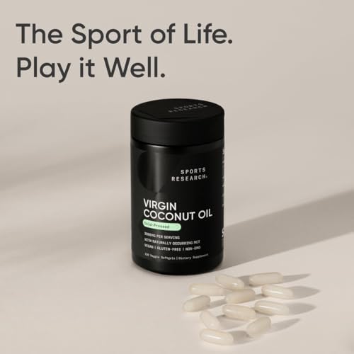 Sports Research® Organic Coconut Oil 3000mg, 120 Softgels|B00JGE0Z1K