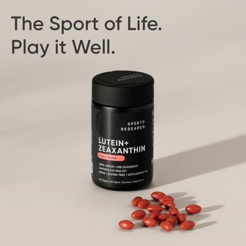 Sports Research® Lutein + Zeaxanthin w/Organic Coconut Oil, 120 Plantgels™|B07DFRQFQT