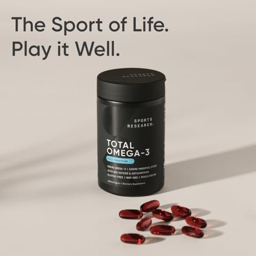Sports Research® Total Omega-3 Fish Oil 2200mg w/Astaxanthin, 120 Count|B083G9K6M5