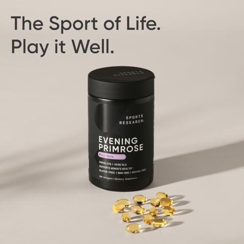 Sports Research® Evening Primrose Oil 500mg, 240 Mini-Softgels|B07DWFXD7X