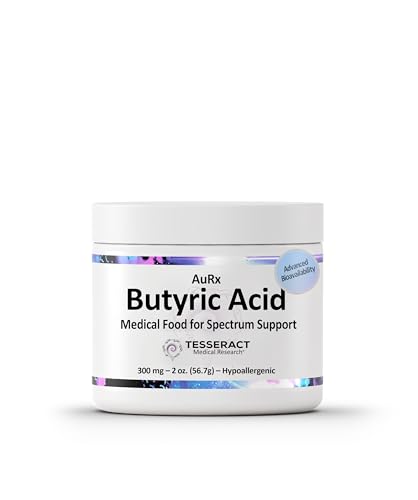 AuRx Autism Spectrum Medical Food Powder to Support Gut Health, Stabilized Butyric Acid Supplement in a Palatable-Tasting Powder for ASD Children, Hypoallergenic, 2 Ounces|B074XLLNN8