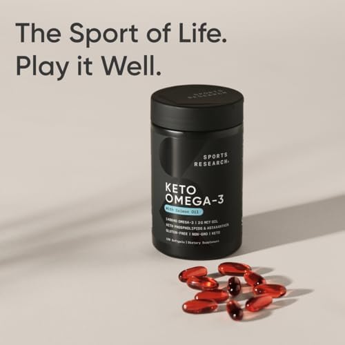 Sports Research® Keto Omega-3 Fish Oil 1400mg, 120 Softgels|B07NXYCNQN