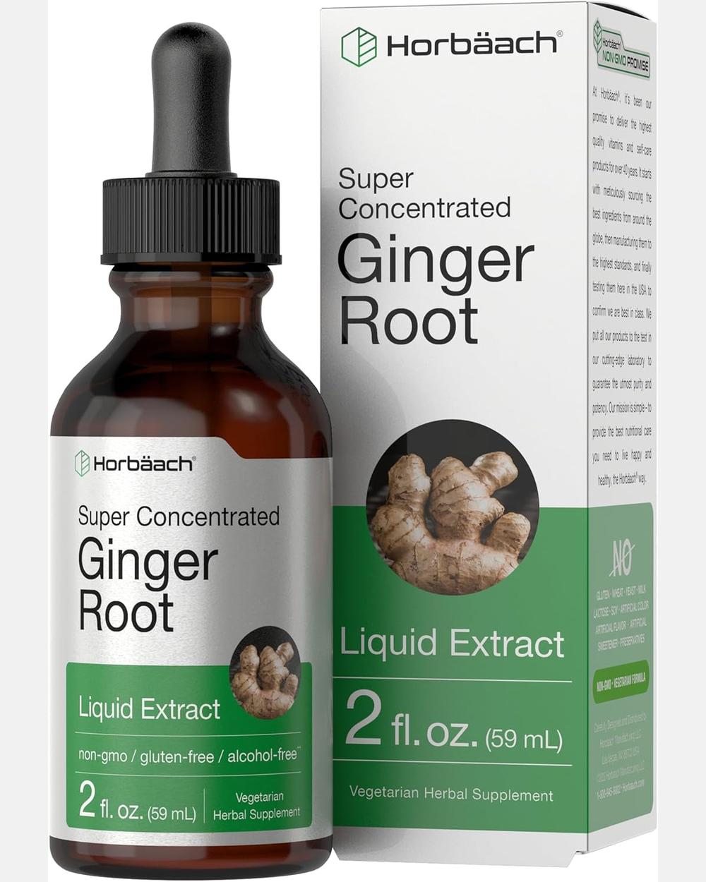 Ginger Root Extract Líquido – Jengibre, Sin Alcohol, Super Concentrado, Gluten Free, Vegetariano - Horbaach