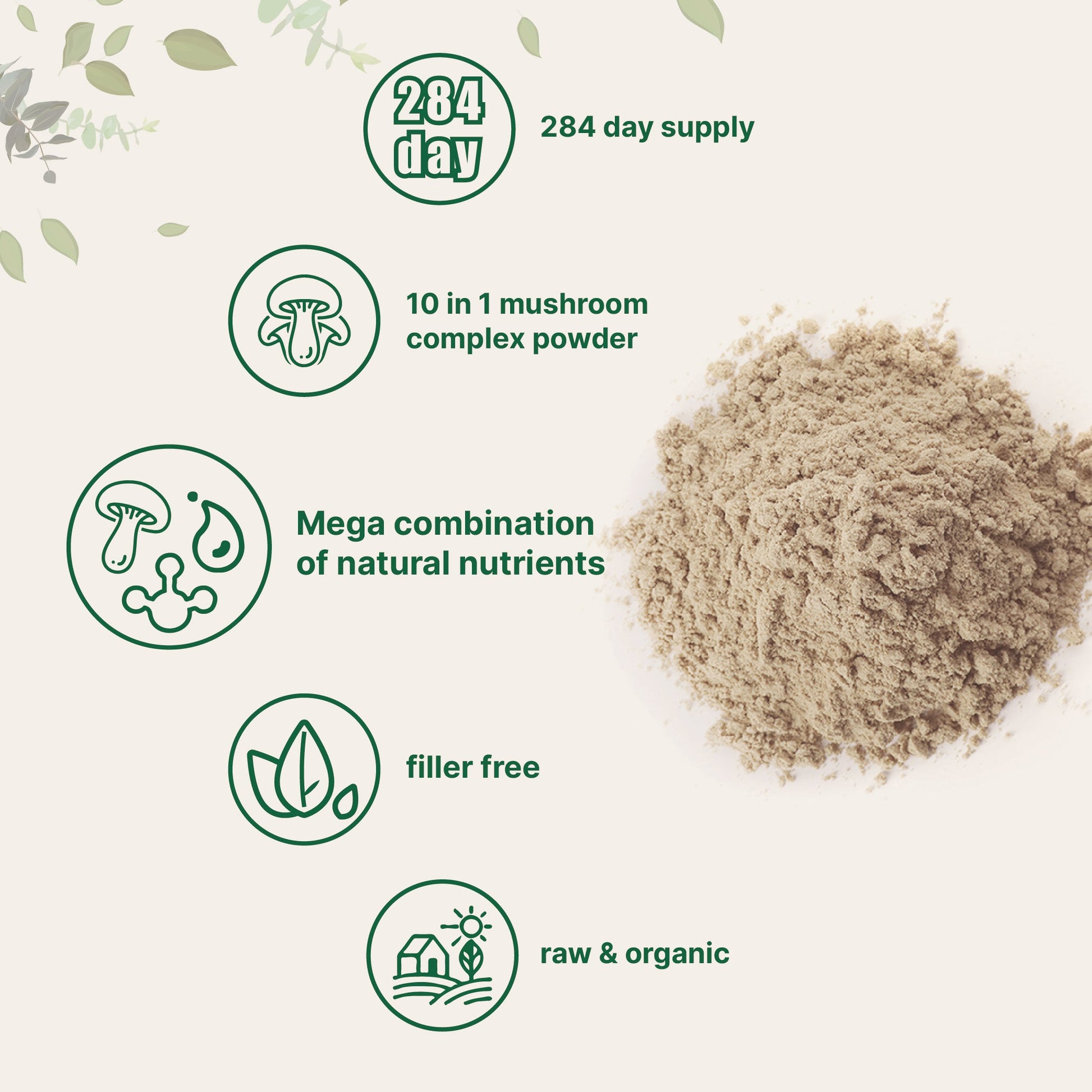 Polvo Mega 10 Hongos Orgánico - Micro Ingredients