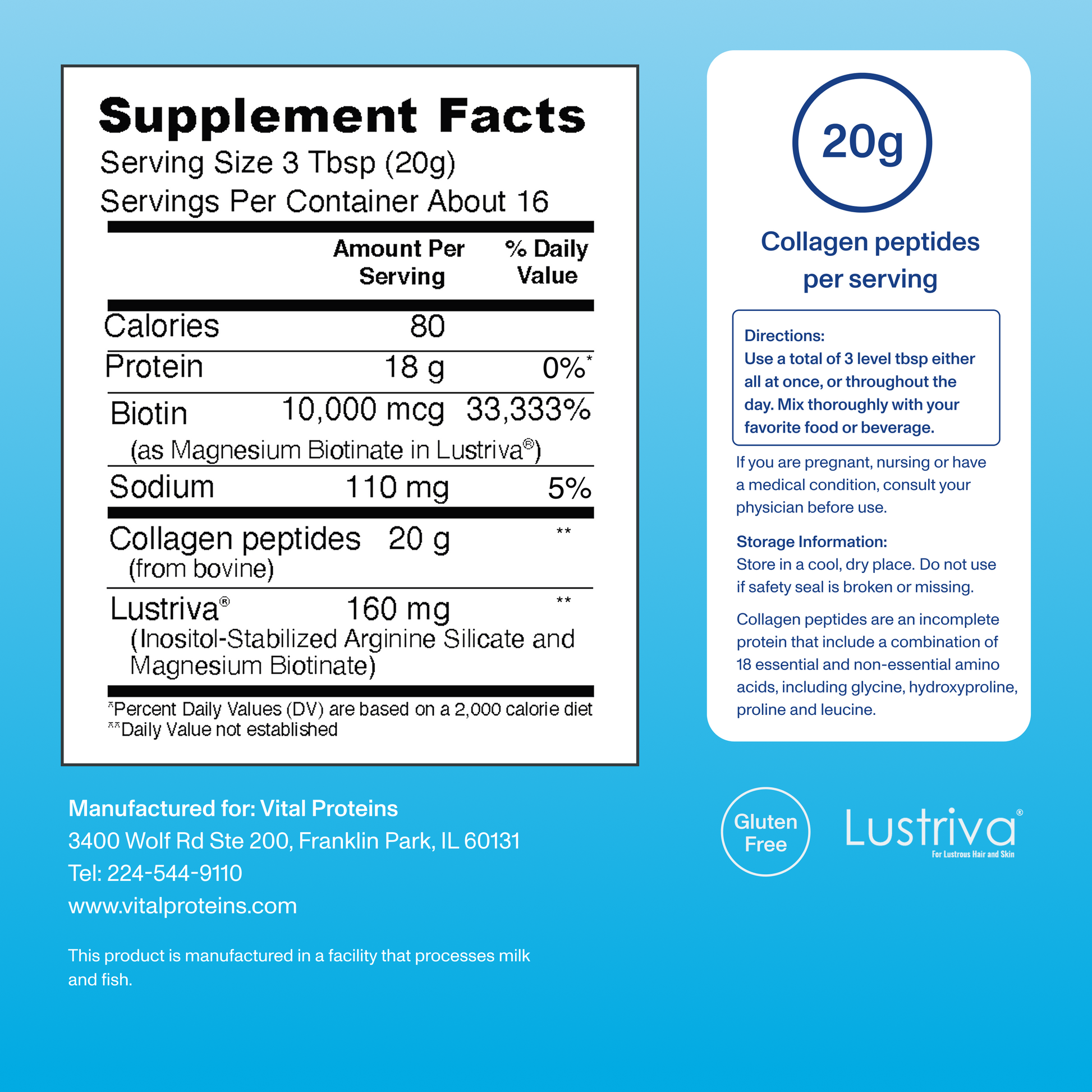 Complejo Capilar - con Complejo de Biotina Lustriva - Vital Proteins