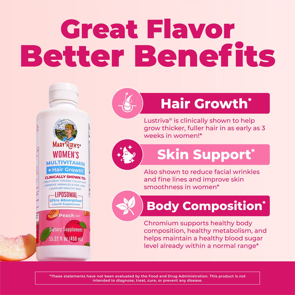 Multivitamínico + Crecimiento Capilar Liposomal para Mujer - MaryRuth Organics