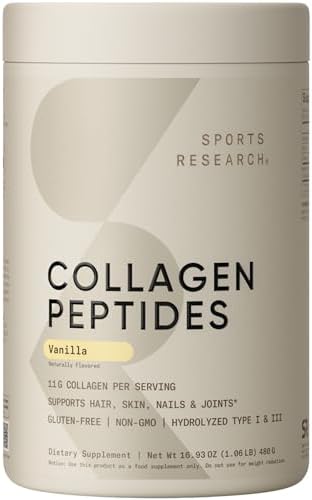 Sports Research® Collagen Peptides Protein Powder 16oz (Unflavored)|B00XQ2XGAA