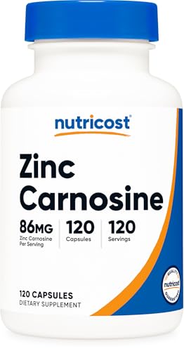 Nutricost Zinc Carnosine 86mg, 120 Capsules - Non-GMO, Gluten Free, Zinc L-Carnosine Supplement|B0BRNX1LLH