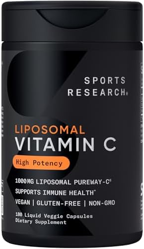 Sports Research® High Potency Vitamin C 1000mg, 240 Count Veggie Capsules|B086PL2D5R