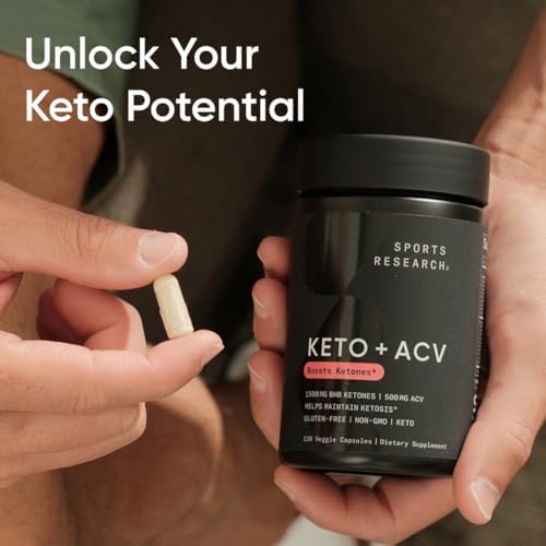Sports Research® Keto Plus Apple Cider Vinegar, 120 Veggie Capsules|B0CCJYYHH9
