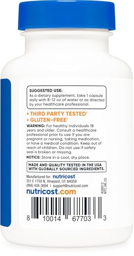 Nutricost Zinc Carnosine 86mg, 120 Capsules - Non-GMO, Gluten Free, Zinc L-Carnosine Supplement|B0BRNX1LLH