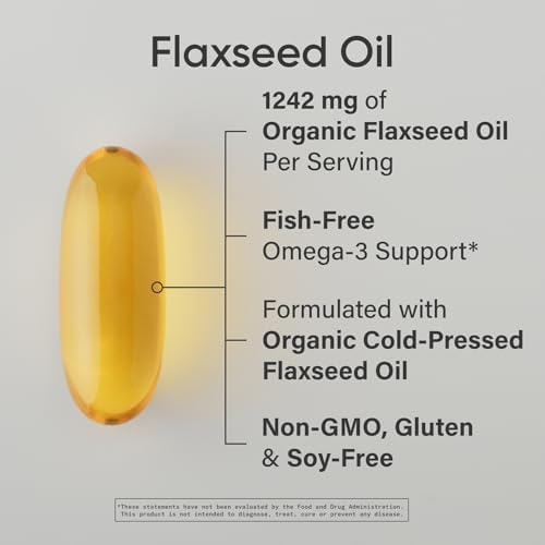 Sports Research® Organic Flaxseed Oil 1242mg, 200 Softgels|B0D4J5MS3Q