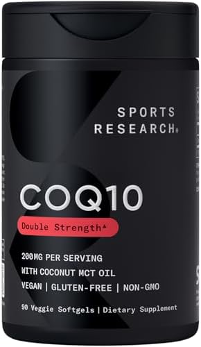 Sports Research® CoQ10 200mg, 90 Count Plantgels™|B0CCX5T12K