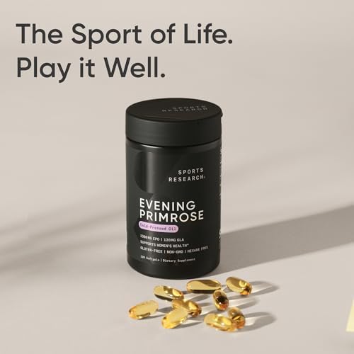 Sports Research® Evening Primrose Oil 1300mg, 120 Softgels|B00NH5AK2S