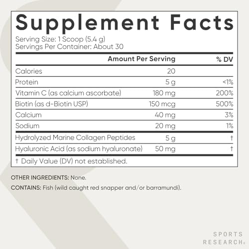 Sports Research® Collagen Beauty Complex - 30 Servings (Unflavored)|B08PVDHQ4X