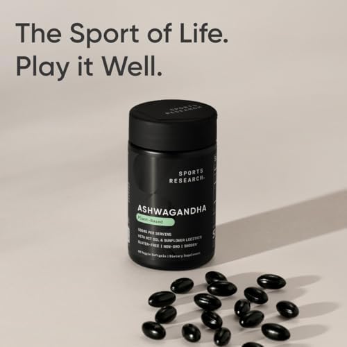 Sports Research® Ashwagandha w/Coconut MCT Oil, 60 Softgels|B0CTYQT78S