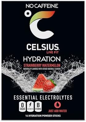 CELSIUS Hydration™ Strawberry Watermelon, Sugar Free Electrolyte Hydration Drink Mix (Pack of 14)|B0DS2WWZZ4