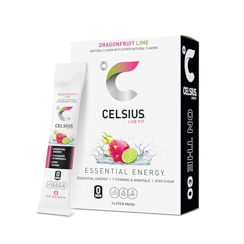 CELSIUS On The Go Strawberry Coconut, Sugar Free Energy Drink Mix (14 Sticks per Pack)|B0CJW7BRX4