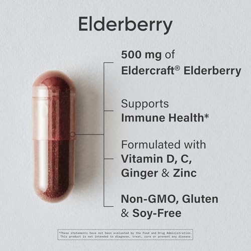 Sports Research® Elderberry Immunity Formula w/Zinc, 60 Count|B0861HZD7G