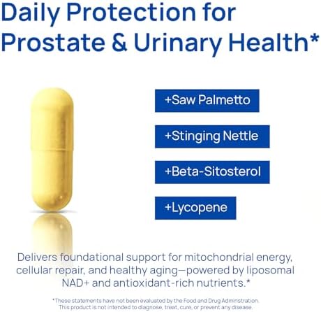 Selerb NAD+ Supplements for Men – Nitric Oxide Prostate Health Supplements for Men with Resveratrol, CoQ10, L Citrulline and Lycopene for Anti-Aging, Stamina & Cellular Energy Support 60 Capsules|B0DHXX5NHL