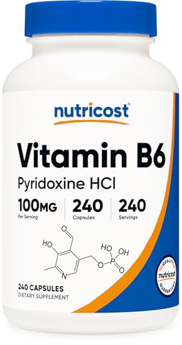 Nutricost Vitamin B6 (Pyridoxine HCl) 100mg, 240 Capsules|B01IJ32F34