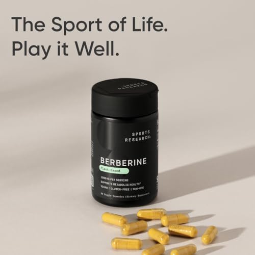 Sports Research® Berberine 1000mg, 60 Veggie Capsules|B0CCK314G2