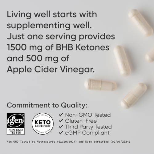 Sports Research® Keto Plus Apple Cider Vinegar, 120 Veggie Capsules|B0CCJYYHH9