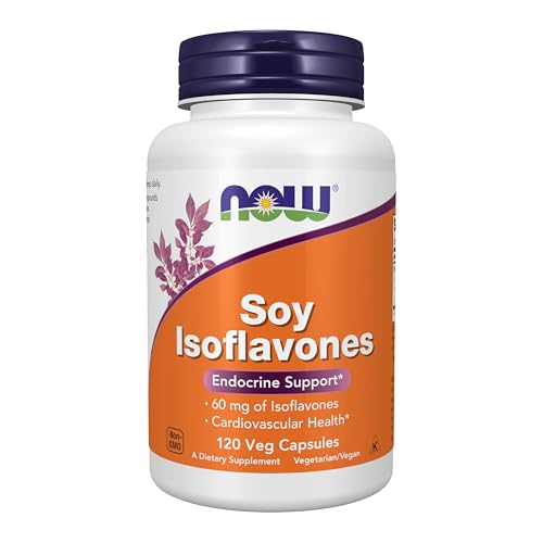 NOW Foods Supplements, Soy Isoflavones, 60 mg (Plant Compounds Particularly Concentrated in Soybeans, like Genistein, Daidzein and Glycitein), 120 Veg Capsules|B0013OW4WE