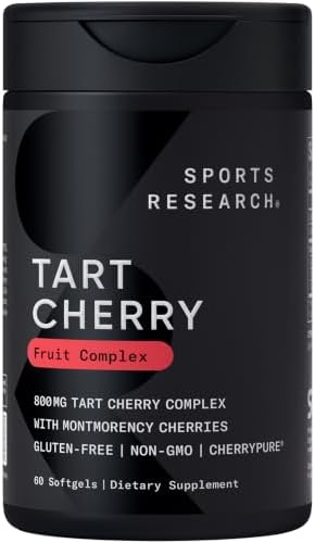 Sports Research® Tart Cherry Fruit Complex 800mg, 60 Softgels|B00TP54IFO